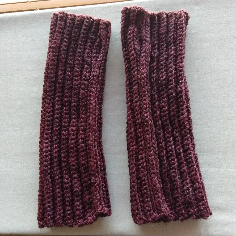 Claret Crochet Arm Warmers OSFA fingerless gloves premade stretchy punk